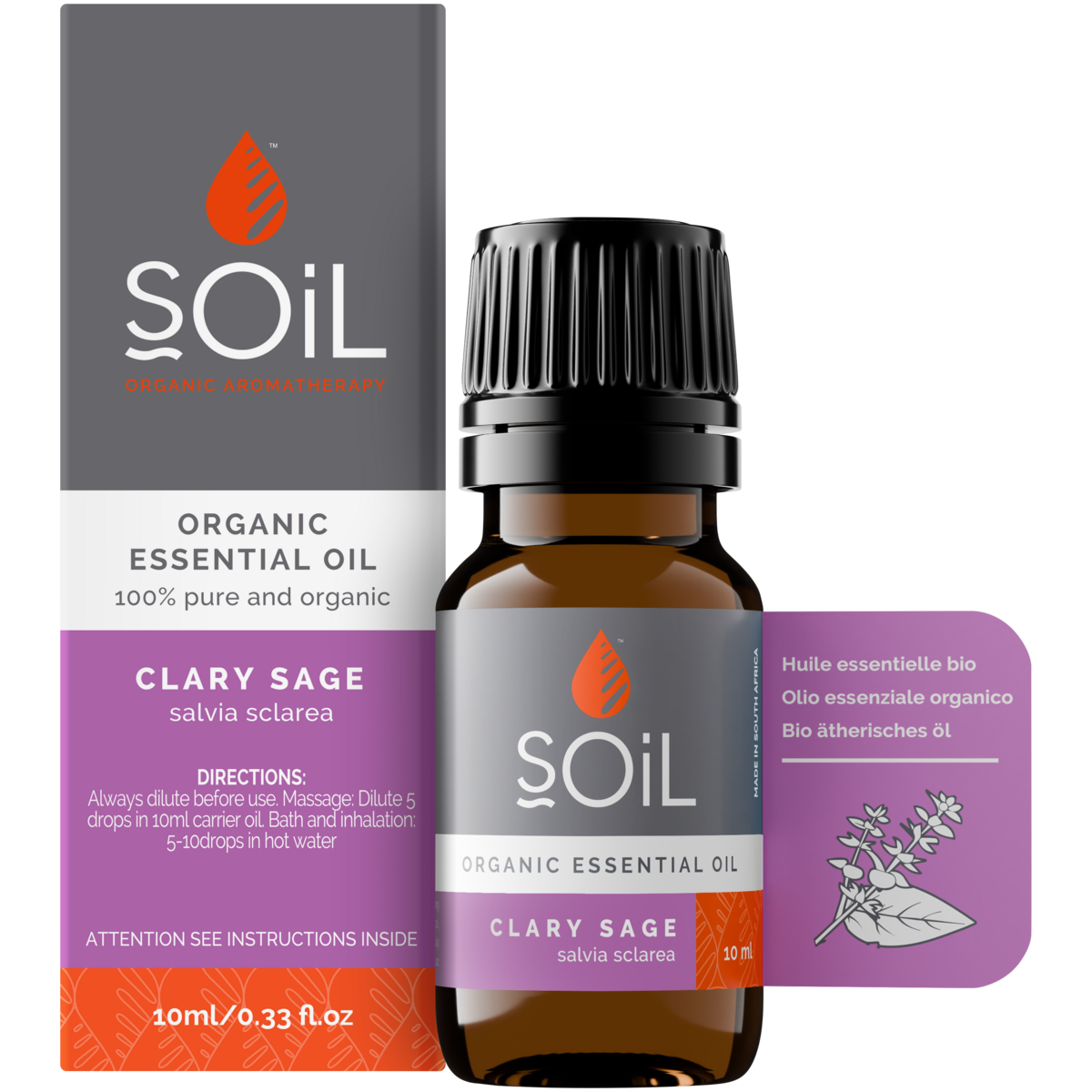 Organic Clary Sage Essential Oil (Salvia Sclarea ) 10ml