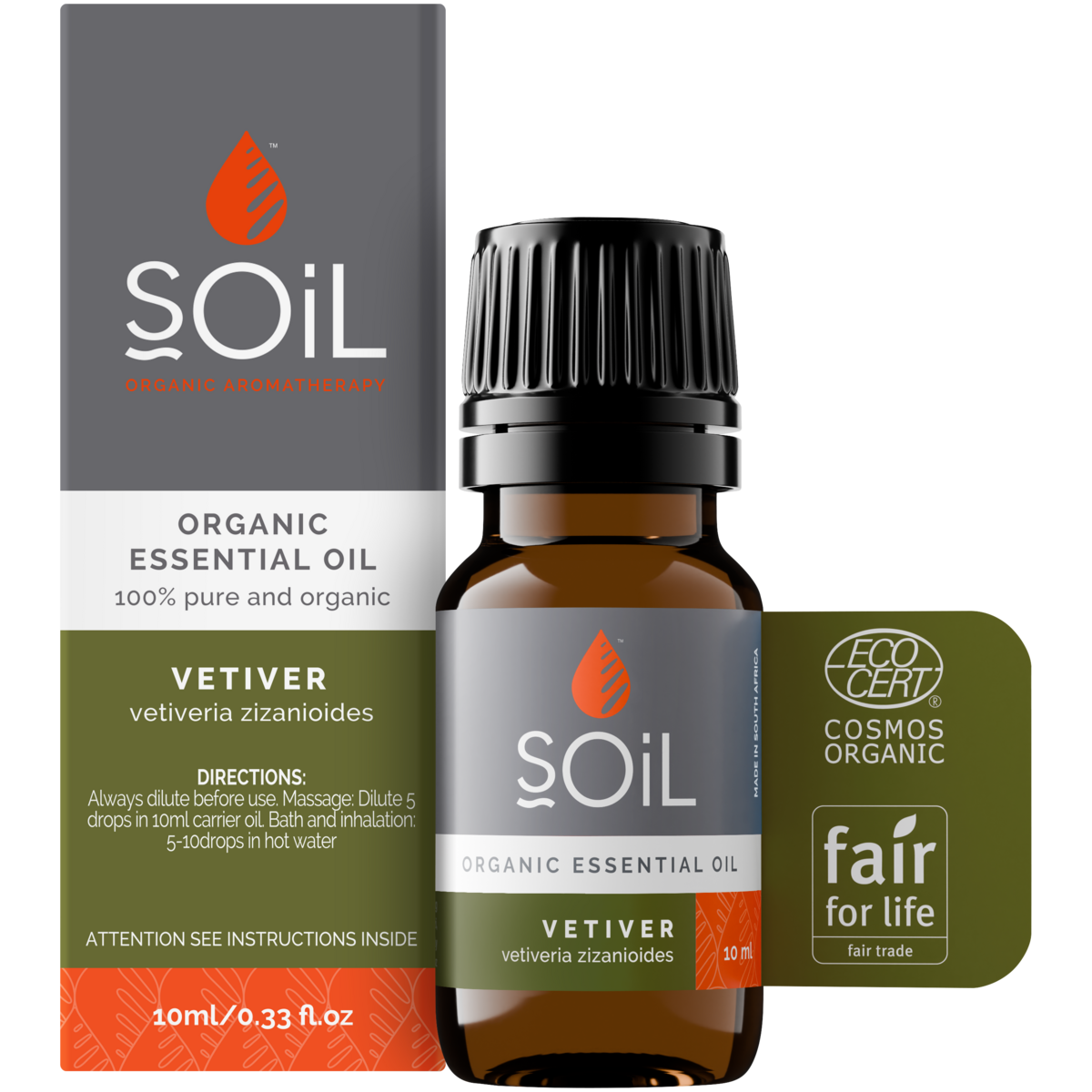 Organic Vetiver Essential Oil (Vetiveria Zizanoides) 10ml