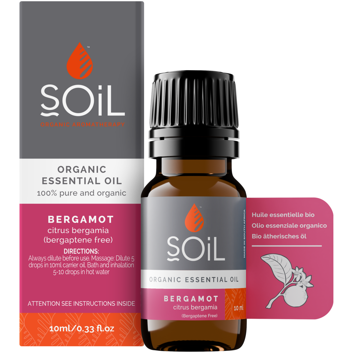 Organic Bergamot Essential Oil (Citrus Bergamia) 10ml
