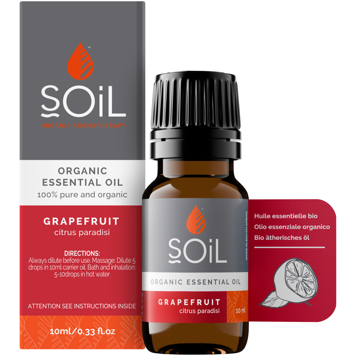 Organic Grapefruit Essential Oil (Citrus Paradisi) 10ml